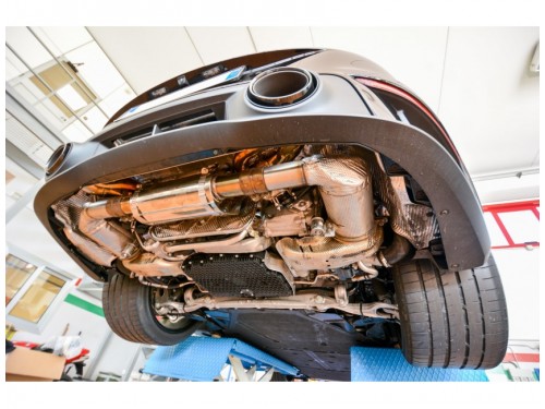 TubiStyle Porsche 911 Turbo / S 992 downpipe with sports catalytic converter removing OPF filter